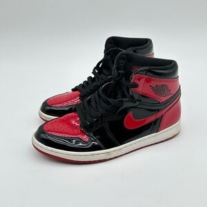 Air Jordan 1 Retro High OG Patent Bred 555088-063 Sneakers Red Sz 9.5‎ Nike